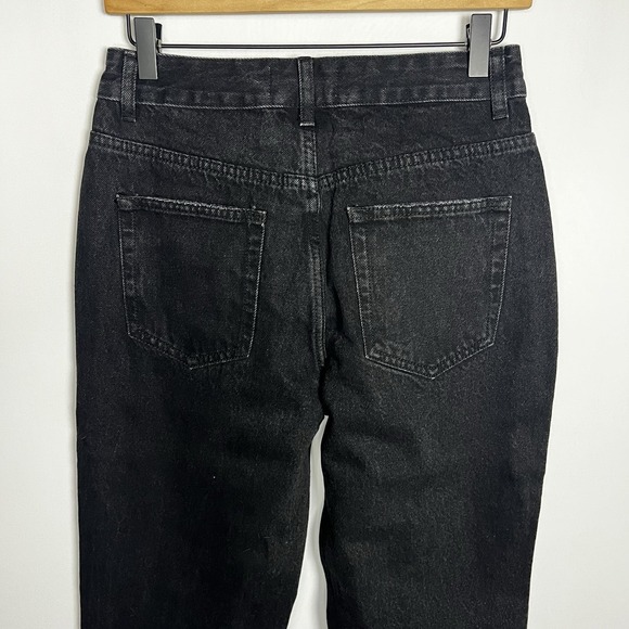New Vipones Pants Women Size 2 Black Distressed Relaxed Straight Boyfriend Jeans - Picture 8 of 8